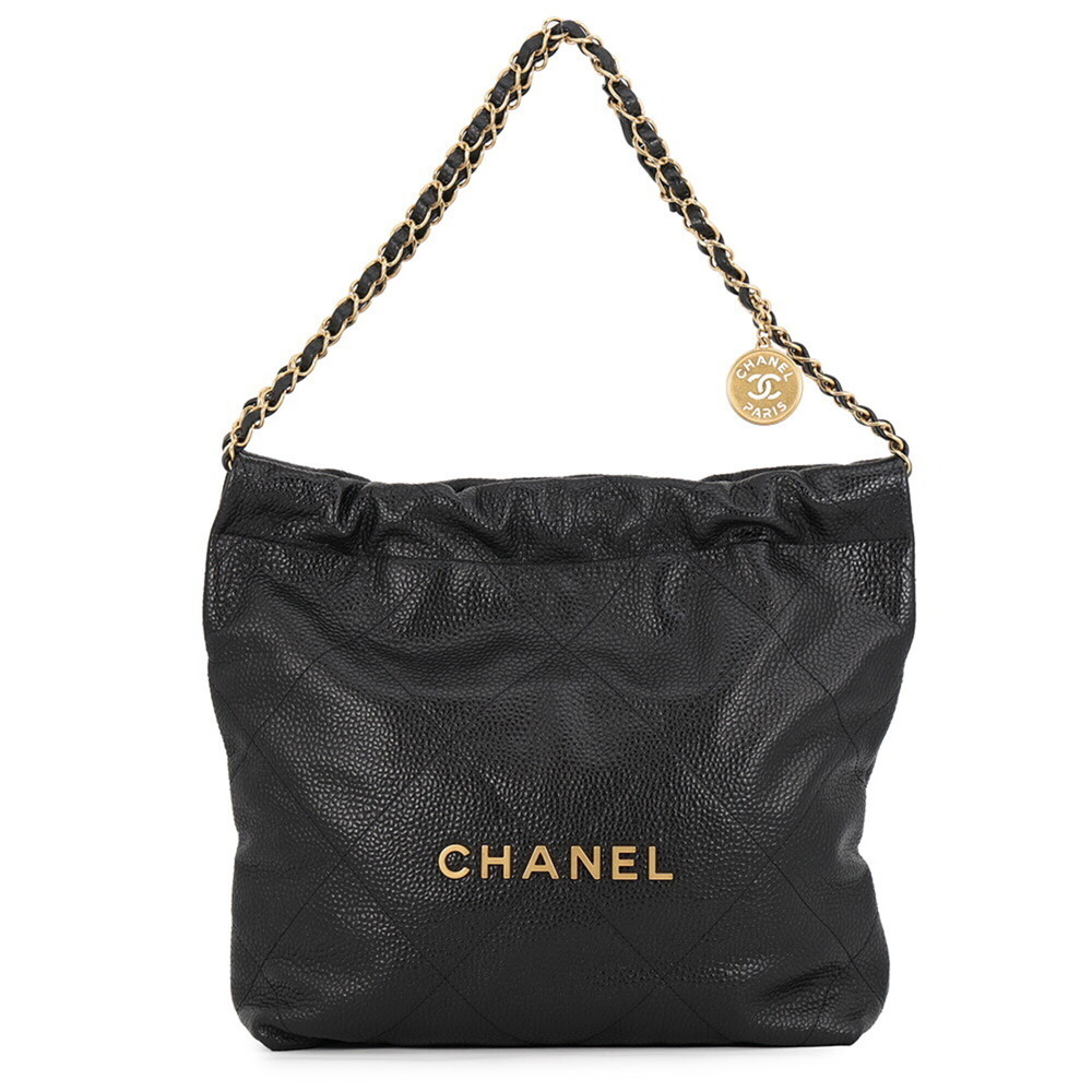 Chanel handbag CHANEL 22 Matelasse Small Caviar Skin AS3260 Black for women